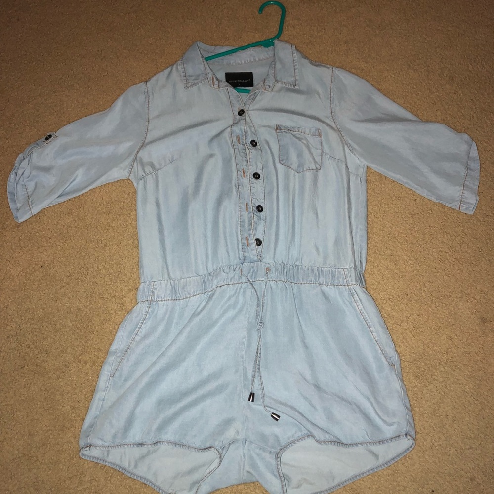 Velvet Heart Denim inspired Romper